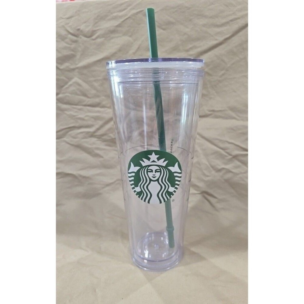 Starbucks Clear Double Wall Tumbler Classic Green 24 oz  venti